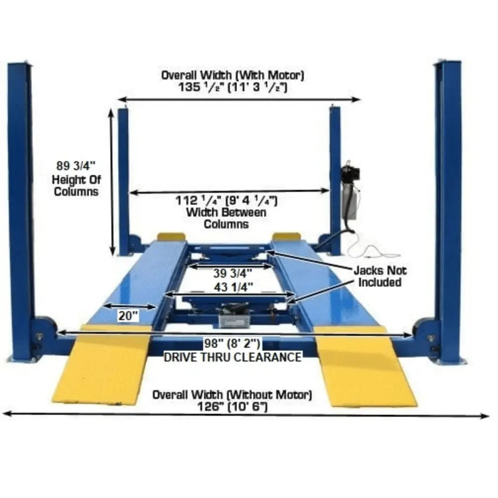 Atlas ATTD-412 12000 lb Heavy Duty 4-Post Lift - Mechanic Super Store