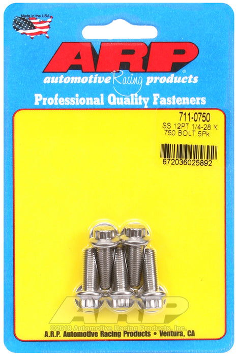 ARP 1/4-28 x .750 12pt SS bolts