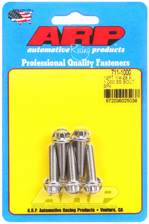 ARP 1/4-28 x 1.000 12pt SS bolts