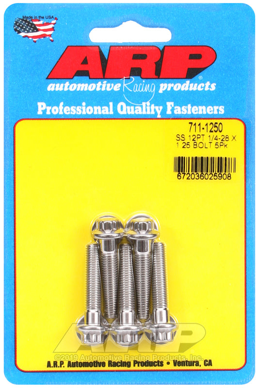 ARP 1/4-28 x 1.250 12pt SS bolts