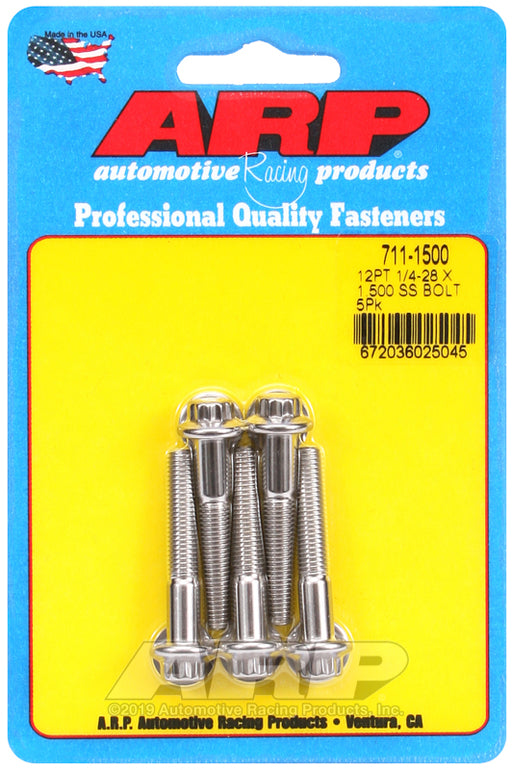 ARP 1/4-28 x 1.500 12pt SS bolts