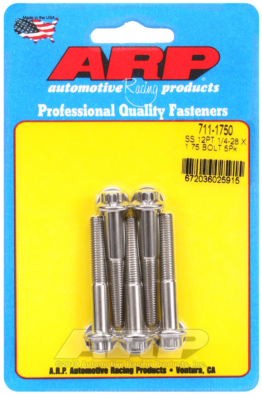 ARP 1/4-28 x 1.750 12pt SS bolts