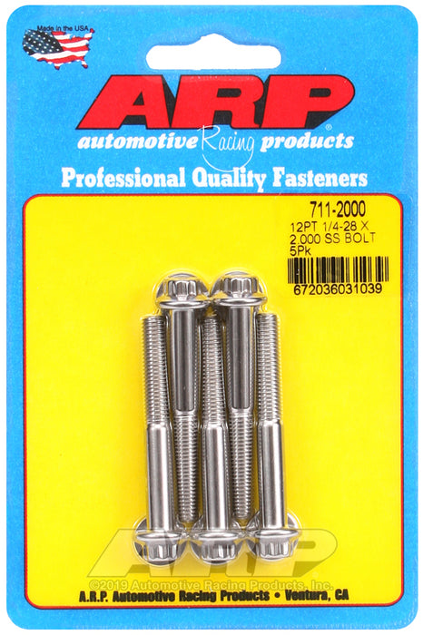 ARP 1/4-28 x 2.000 12pt SS bolts