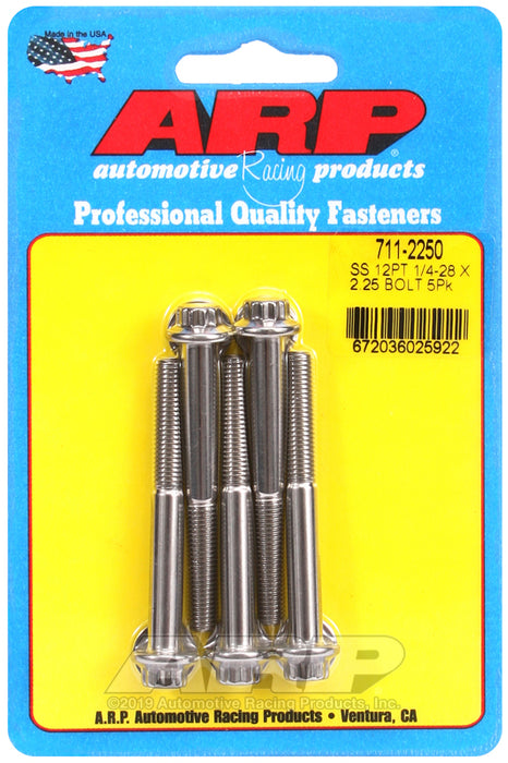 ARP 1/4-28 x 2.250 12pt SS bolts