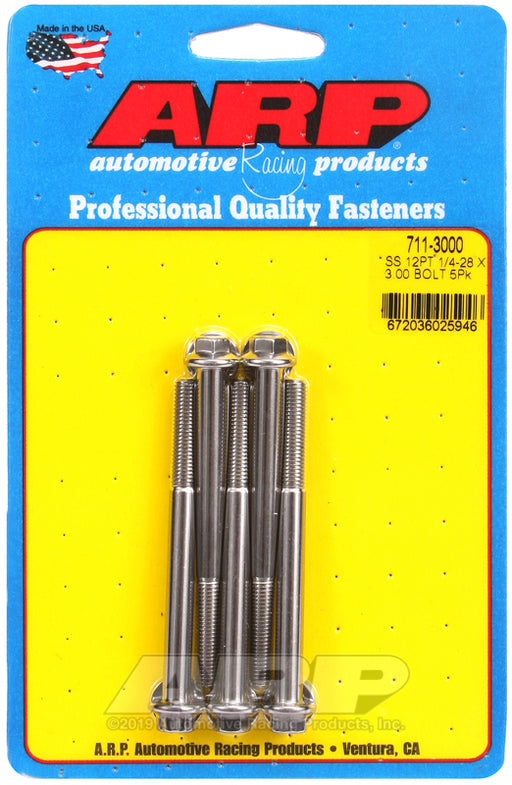ARP 1/4-28 x 3.000 12pt SS bolts