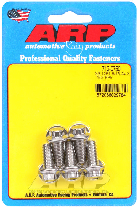 ARP 5/16-24 x .750 12pt SS bolts