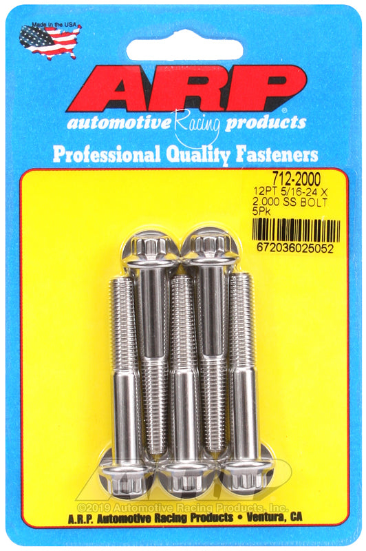 ARP 5/16-24 x 2.000 12pt SS bolts