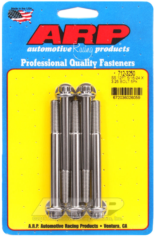 ARP 5/16-24 x 3.250 12pt SS bolts