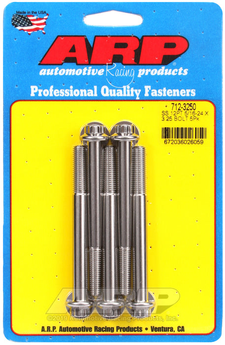 ARP 5/16-24 x 3.250 12pt SS bolts