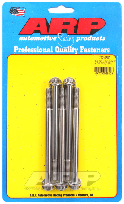 ARP 5/16-24 x 4.500 12pt SS bolts