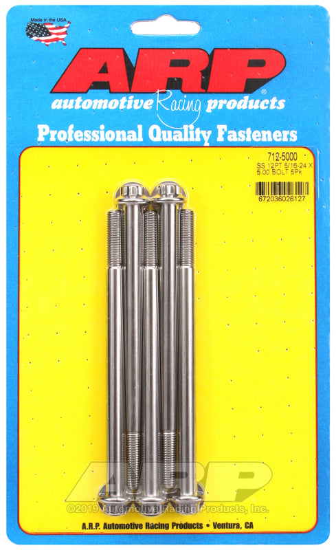 ARP 5/16-24 x 5.000 12pt SS bolts