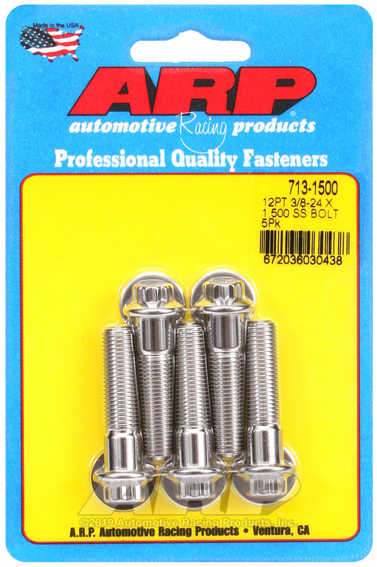 ARP 3/8-24 x 1.500 12pt SS bolts