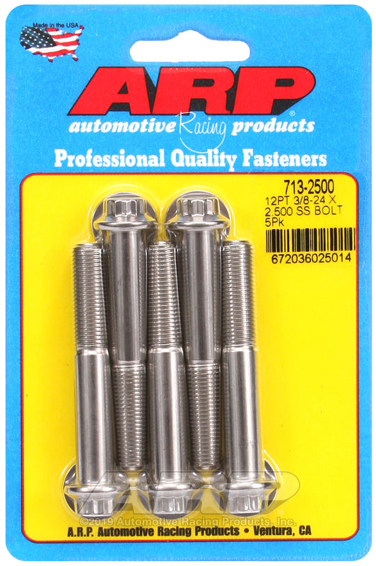 ARP 3/8-24 x 2.500 12pt SS bolts