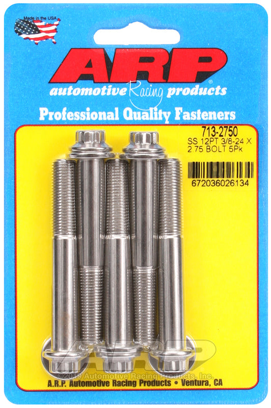 ARP 3/8-24 x 2.750 12pt SS bolts
