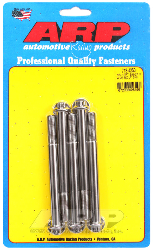 ARP 3/8-24 x 4.250 12pt SS bolts