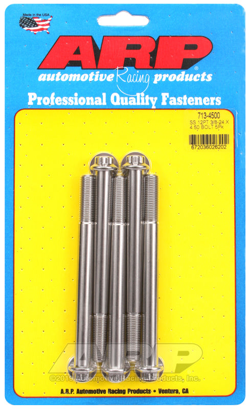 ARP 3/8-24 x 4.500 12pt SS bolts
