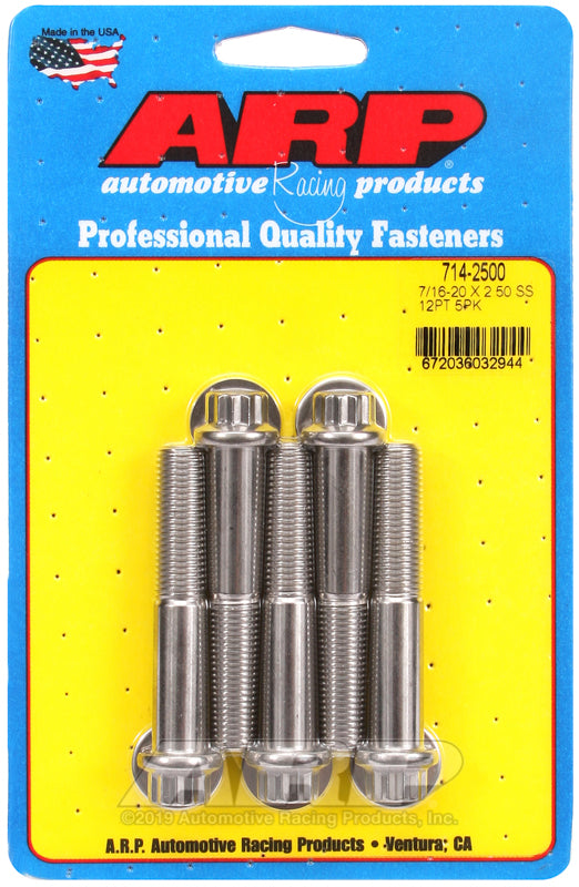 ARP 7/16-20 x 2.500 12pt SS bolts