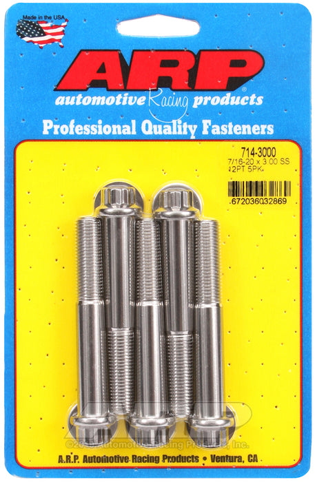 ARP 7/16-20 x 3.000 12pt SS bolts