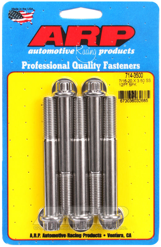 ARP 7/16-20 x 3.500 12pt SS bolts