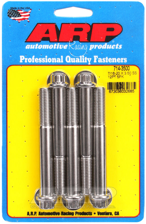 ARP 7/16-20 x 3.500 12pt SS bolts