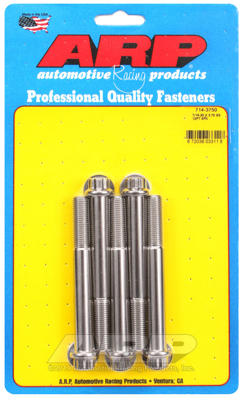 ARP 7/16-20 x 3.750 12pt SS bolts