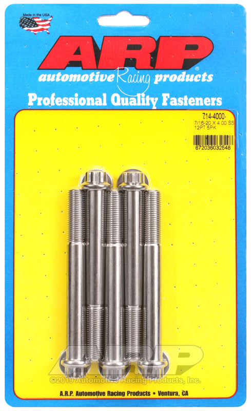 ARP 7/16-20 x 4.000 12pt SS bolts
