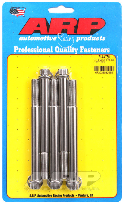 ARP 7/16-20 x 4.750 12pt SS bolts