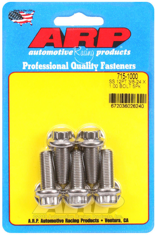 ARP 3/8-24 x 1.000 12pt 7/16 wrenching SS bolts