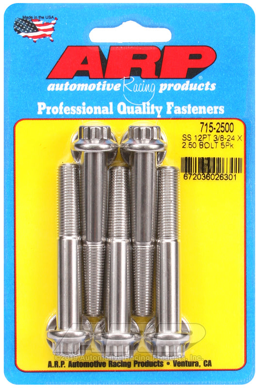 ARP 3/8-24 x 2.500 12pt 7/16 wrenching SS bolts