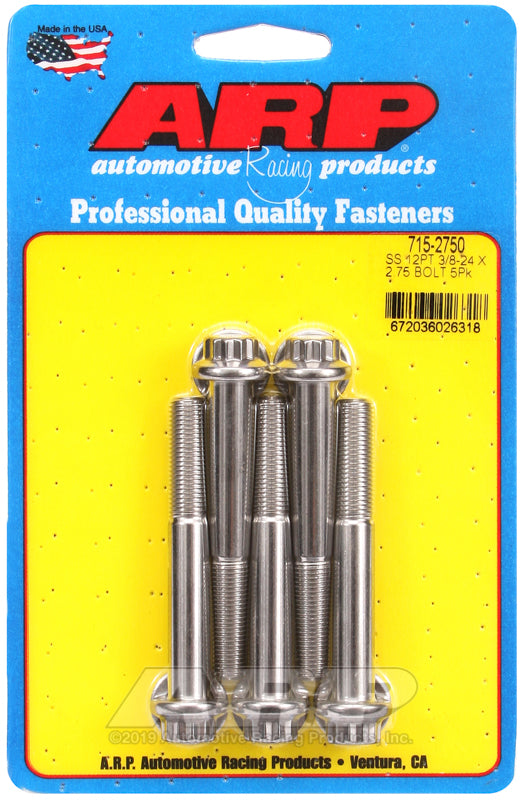 ARP 3/8-24 x 2.750 12pt 7/16 wrenching SS bolts