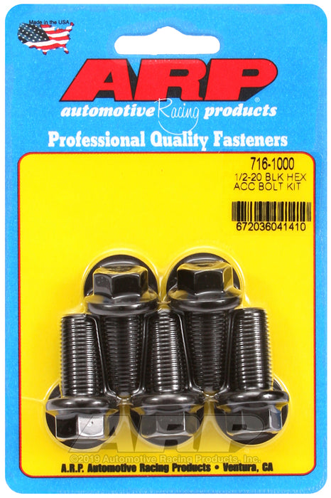ARP 1/2-20 x 1.000 hex black oxide bolts
