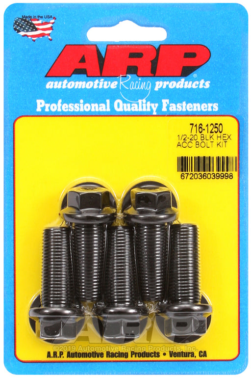ARP 1/2-20 x 1.250 hex black oxide bolts