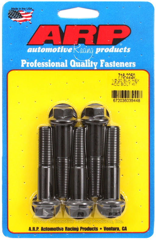 ARP 1/2-20 x 2.250 hex black oxide bolts