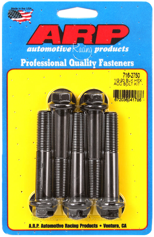 ARP 1/2-20 x 2.750 hex black oxide bolts