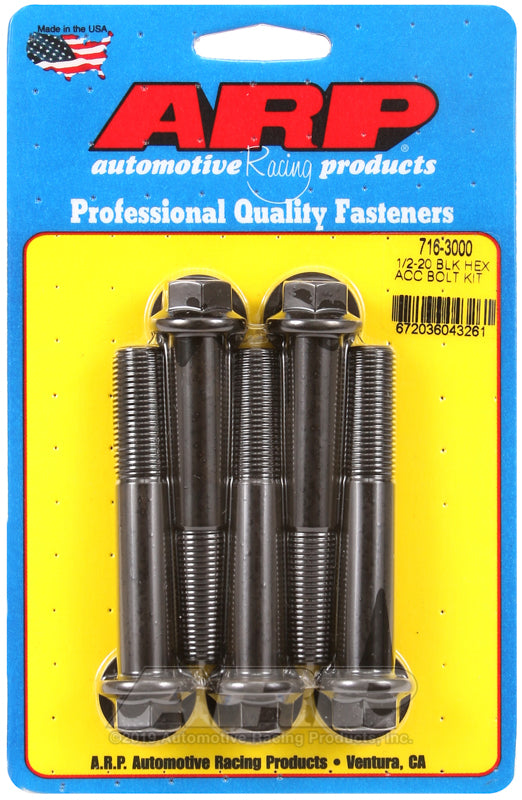ARP 1/2-20 x 3.000 hex black oxide bolts