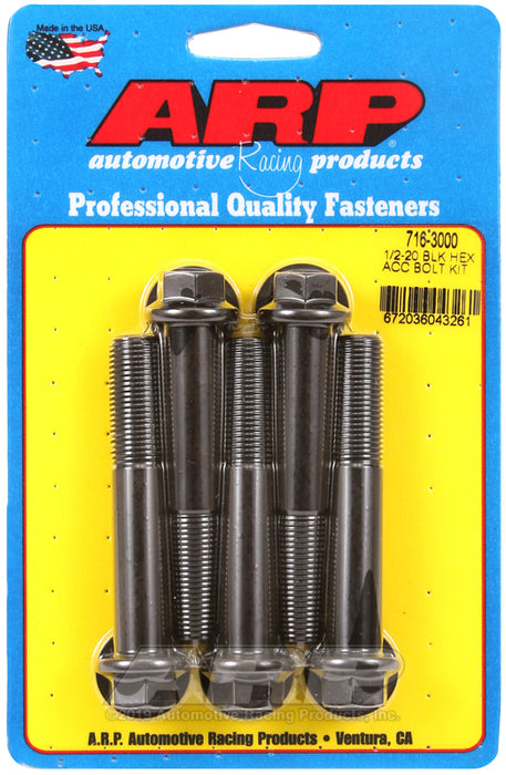 ARP 1/2-20 x 3.000 hex black oxide bolts