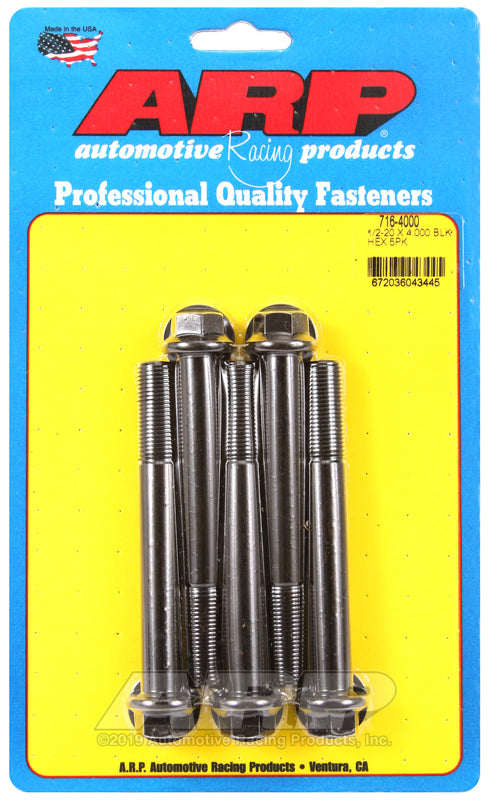 ARP 1/2-20 x 4.000 hex black oxide bolts