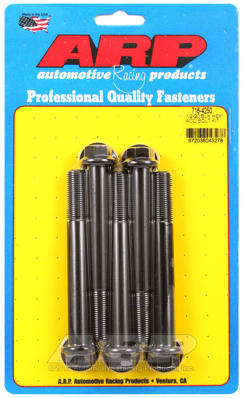 ARP 1/2-20 x 4.250 hex black oxide bolts