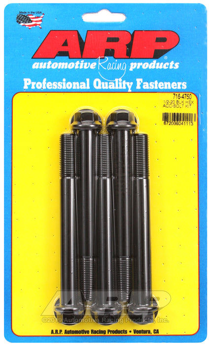 ARP 1/2-20 x 4.750 hex black oxide bolts