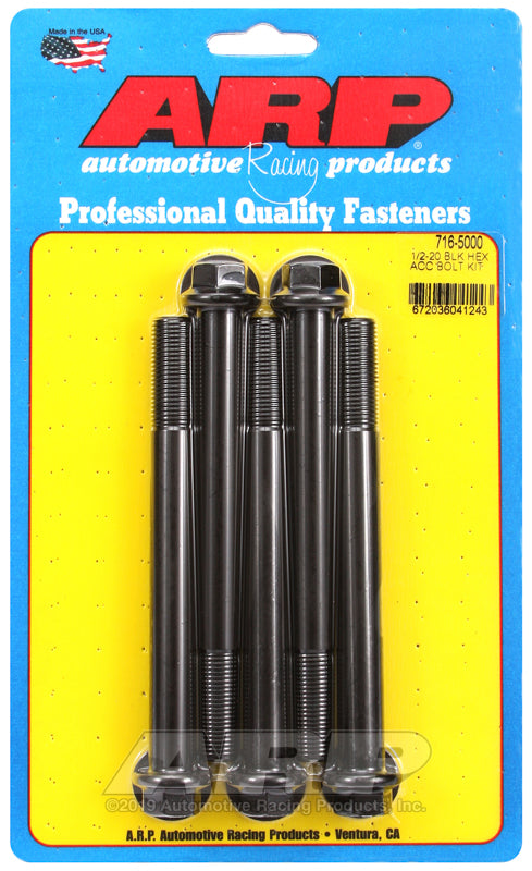 ARP 1/2-20 x 5.000 hex black oxide bolts
