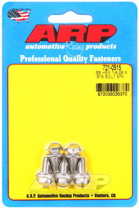 ARP 1/4-28 x .515 hex SS bolts