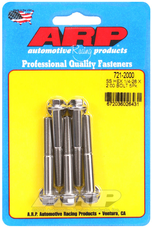 ARP 1/4-28 x 2.000 hex SS bolts