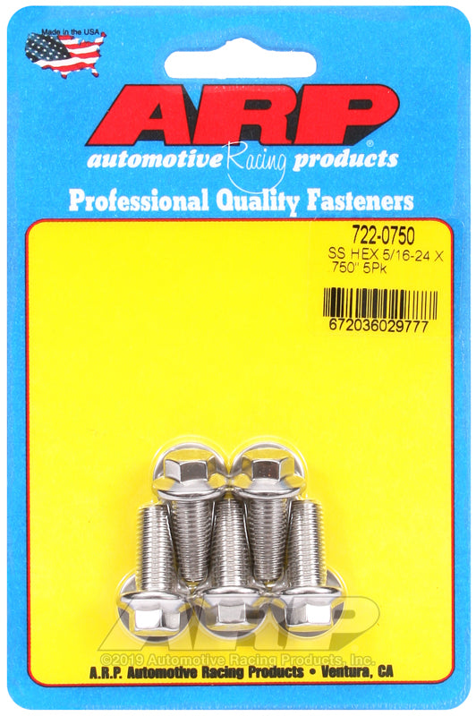 ARP 5/16-24 x .750 hex SS bolts