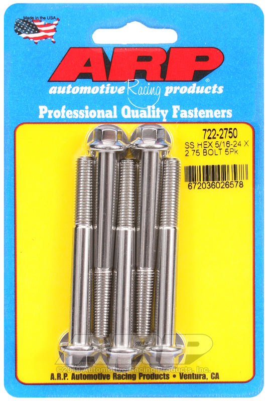 ARP 5/16-24 x 2.750 hex SS bolts