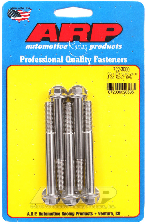 ARP 5/16-24 x 3.000 hex SS bolts