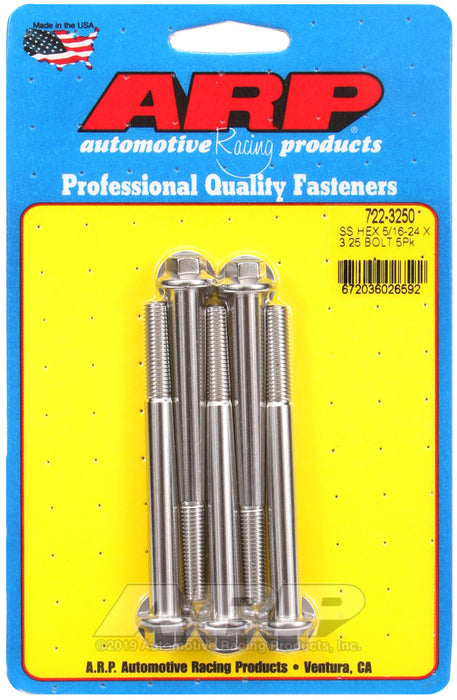 ARP 5/16-24 x 3.250 hex SS bolts