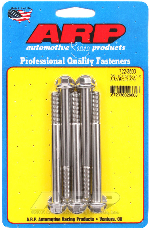 ARP 5/16-24 x 3.500 hex SS bolts