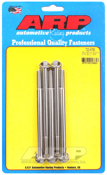 ARP 5/16-24 x 4.750 hex SS bolts