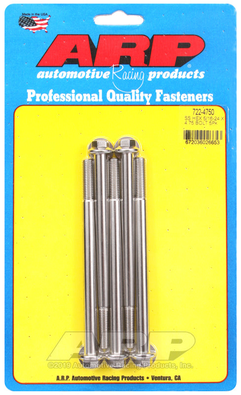 ARP 5/16-24 x 4.750 hex SS bolts