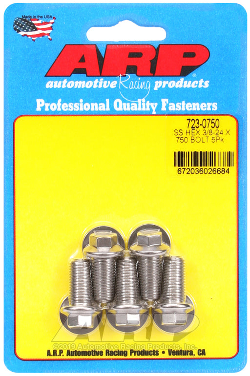 ARP 3/8-24 x .750 hex SS bolts